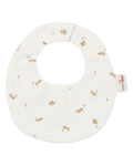 Babete redondo creme com passarinhos estampados