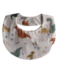 Babete redondo creme com dinossauros estampados
