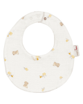 Babete redondo creme com ursinhos e flores amarelas