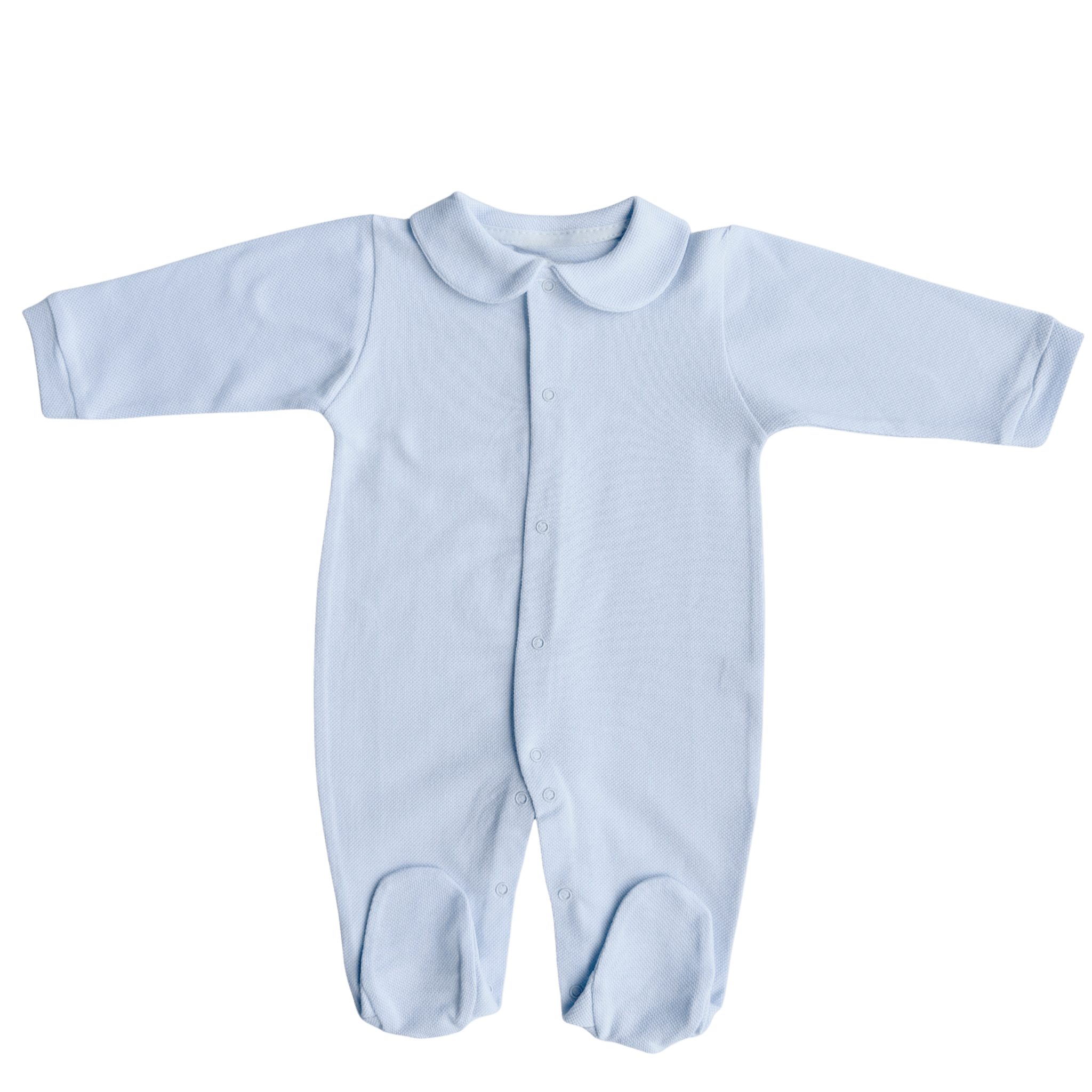 Babygrow com Gola Redonda — Azul Piqué