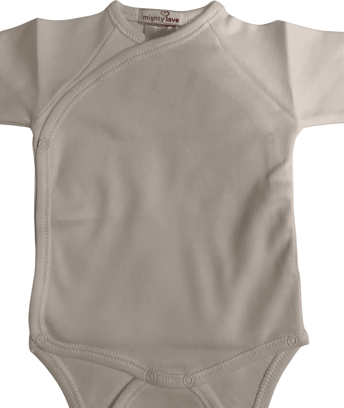 Body cruzado meio branco, de perto, com o cruzado e as molas
