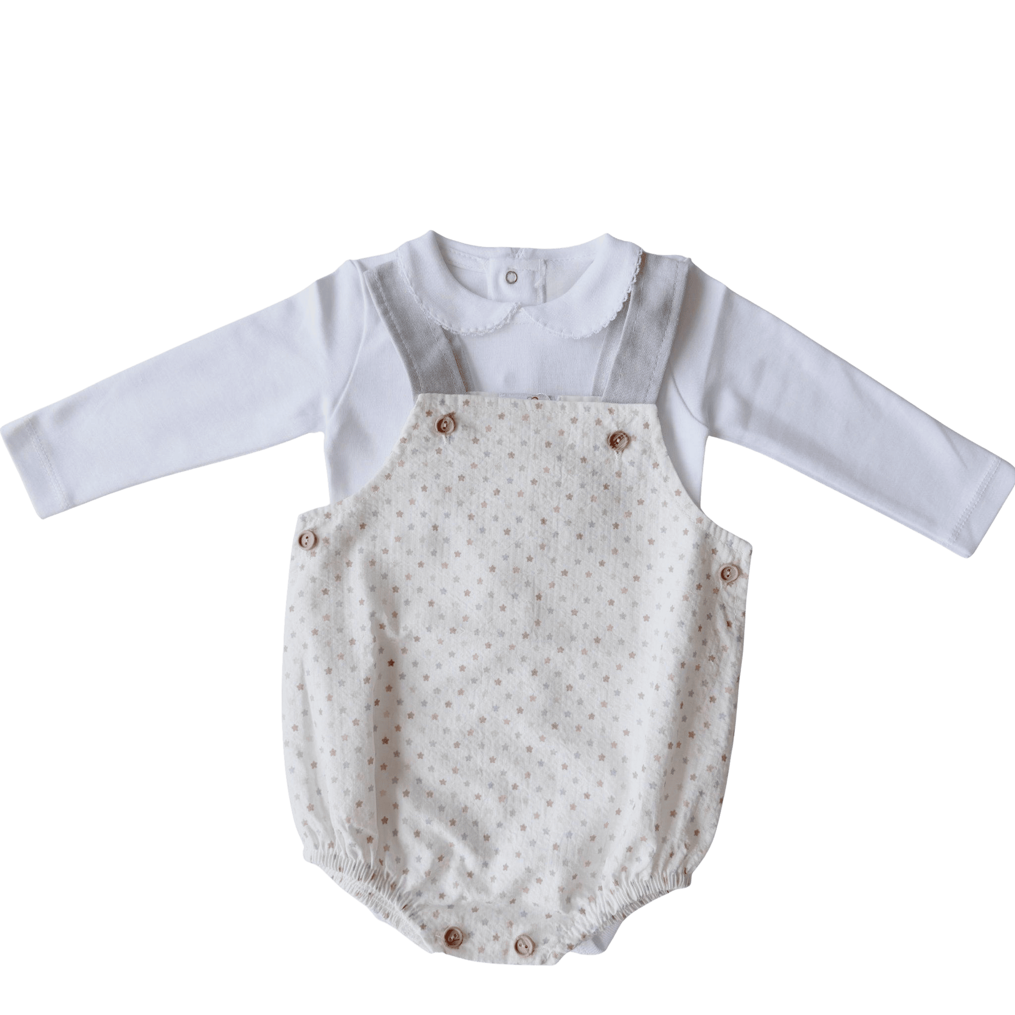 Body Manga Comprida com Gola Picueta — Branco