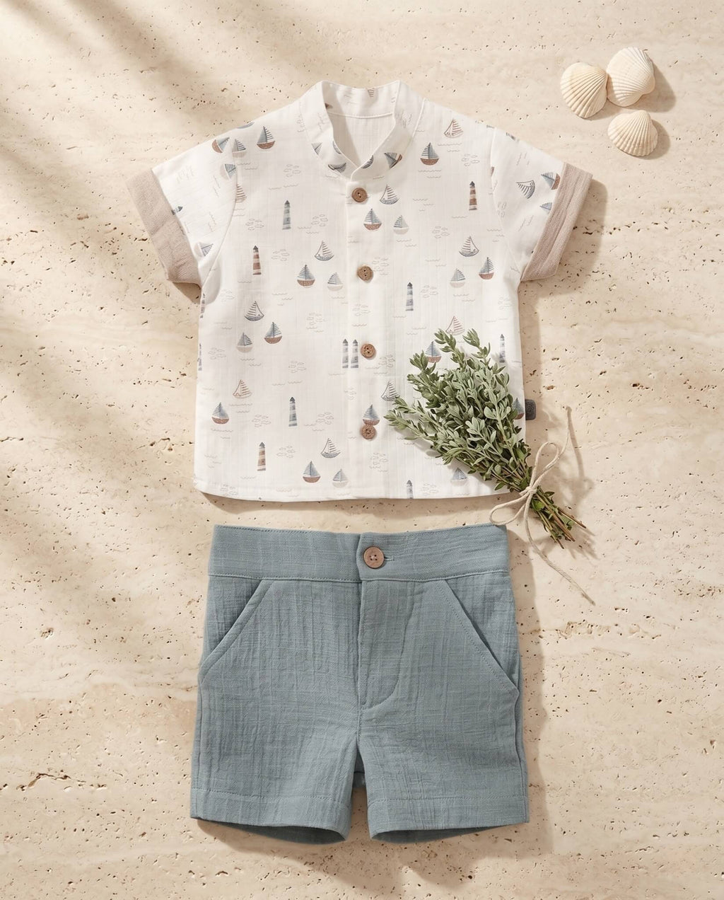 Conjunto camisola e calções — Azul