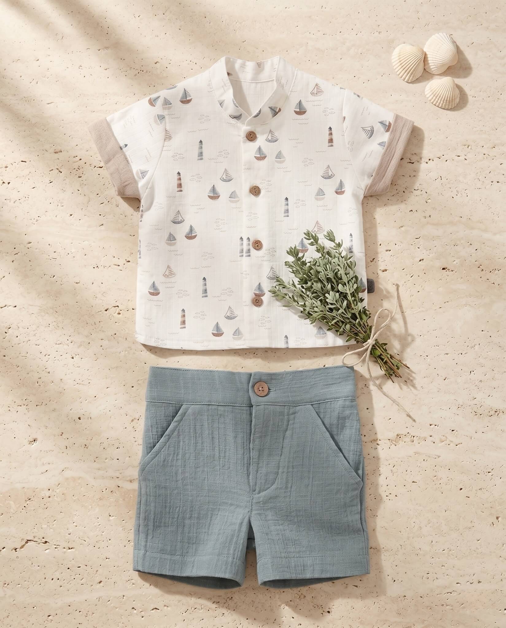 Conjunto camisola e calções — Azul