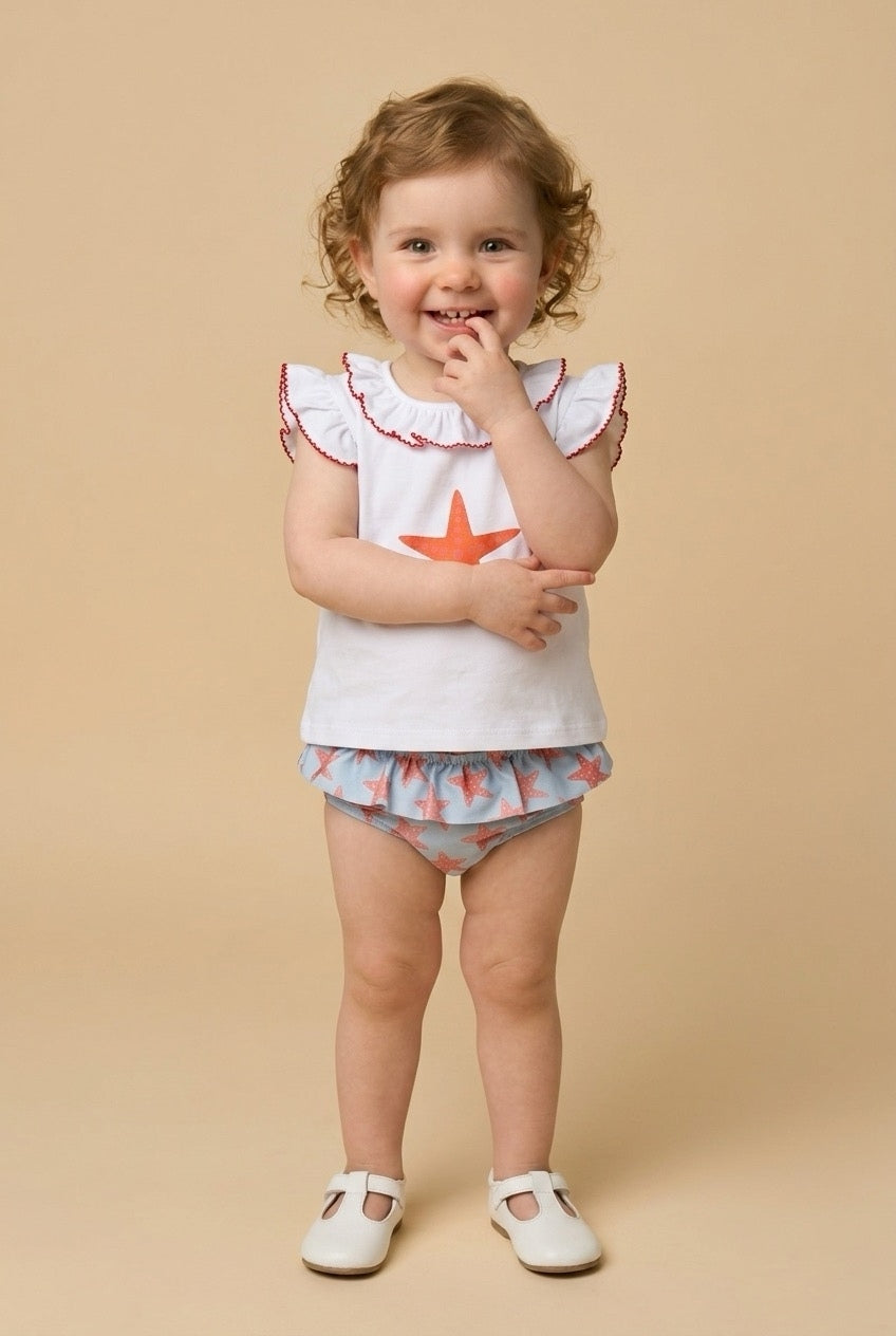 Conjunto Praia Estrela-do-Mar — T-shirt e Cueca de Banho