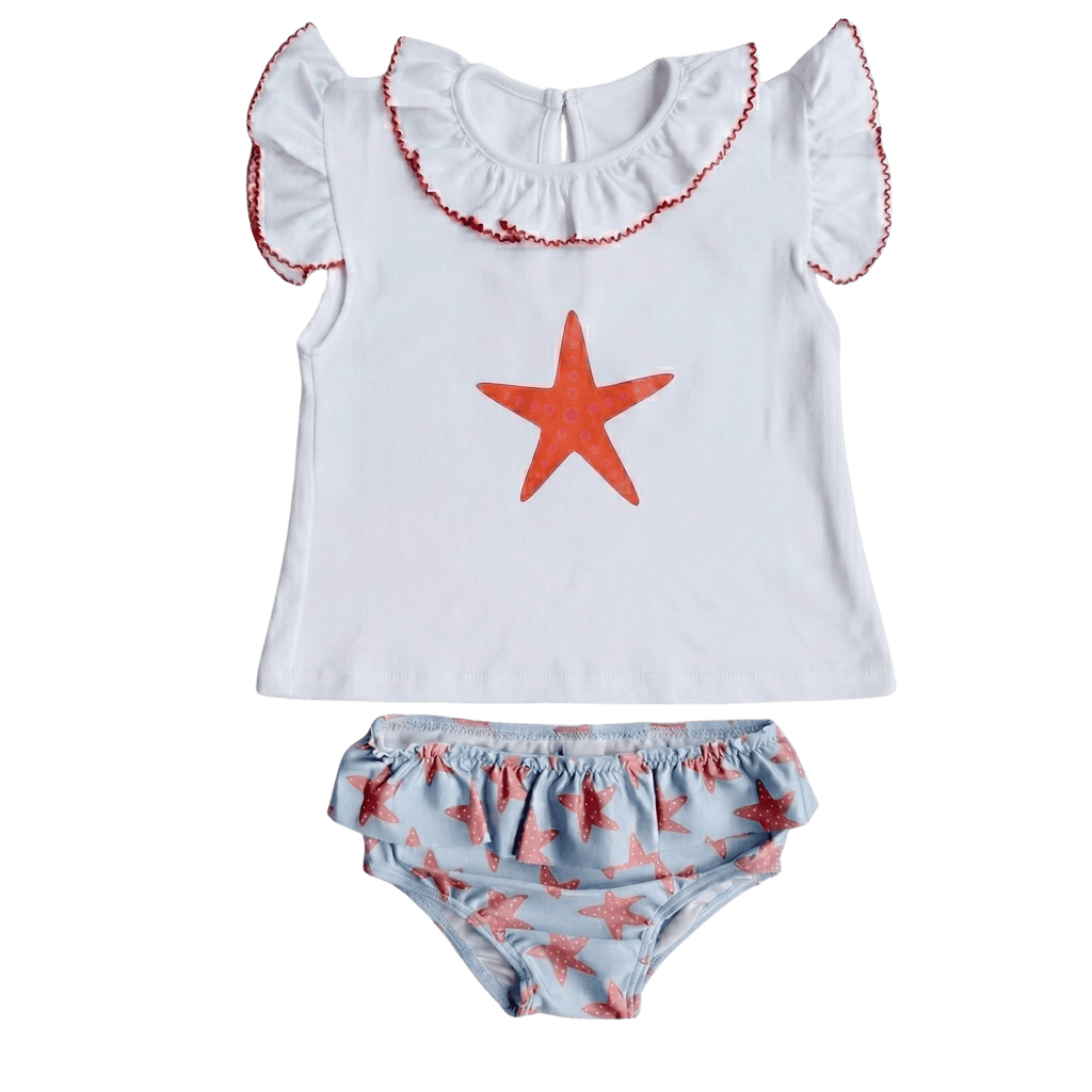 Conjunto Praia Estrela-do-Mar — T-shirt e Cueca de Banho