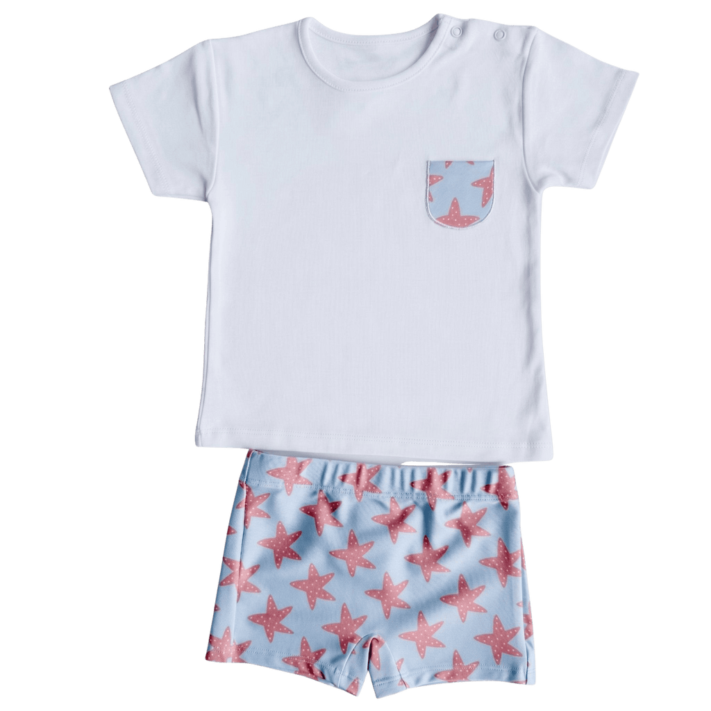 Conjunto Praia Estrela-do-Mar — T-shirt e Calção de Banho
