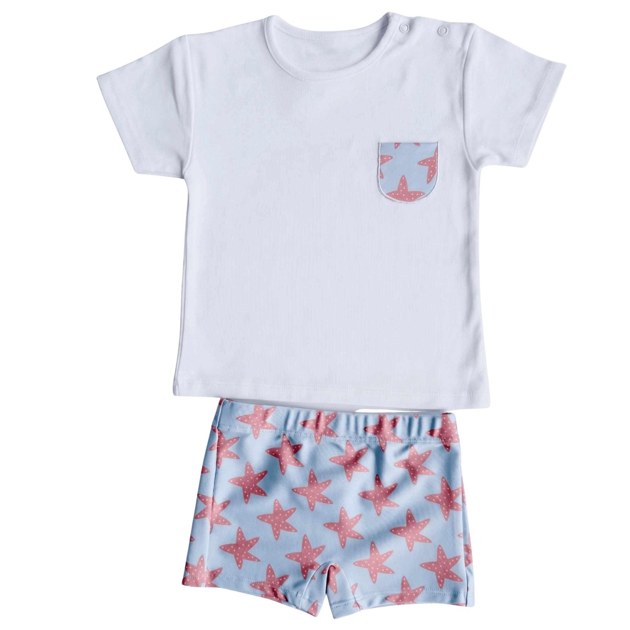 Conjunto Praia Estrela-do-Mar — T-shirt e Calção de Banho