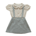 Saia com Alças e Blusa Estrelinhas — Verde Sálvia